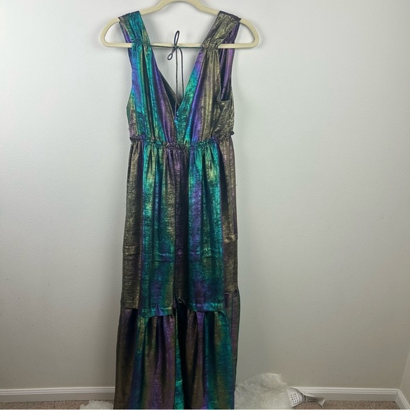 Betsey Johnson Liquid Rainbow Metallic Tiered High Low formal dress size: S - Picture 11 of 16